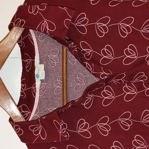 Boden Burgundy shirt dress with pink 💕🌷 print